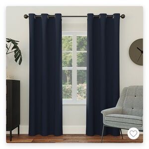 Black Out  Navy Blue Curtains